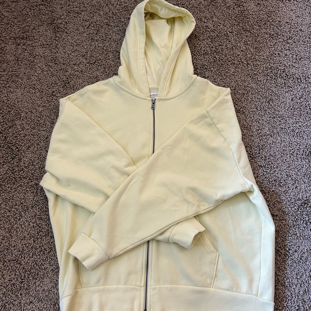 Aeropostale Woman’s Butter Yellow Zip-Up Sweater